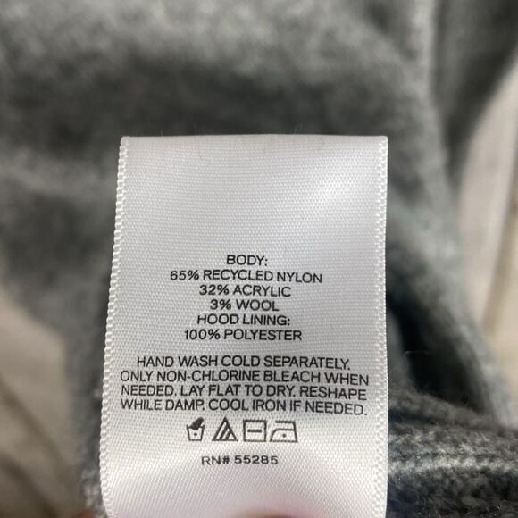 Express Satin Tie Oversized Hoodie Sweater Heather Grey Size Small 98 - Picture 9 of 9